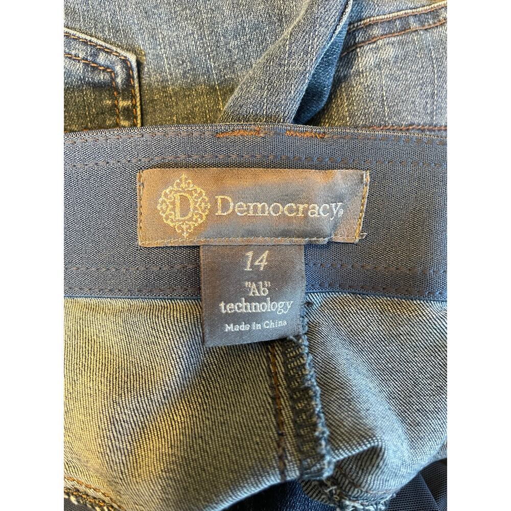 Democracy AB Solution Jeans Women's Sz 14 Blue High Rise‎ Tampered Straight Leg - Picture 12 of 15